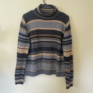 Marsh Landing Vintage Striped Turtleneck Sweater